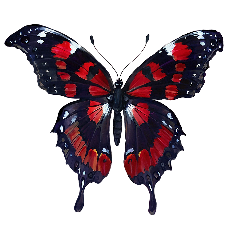 Red Butterfly Top View Png 06122024 PNG Image