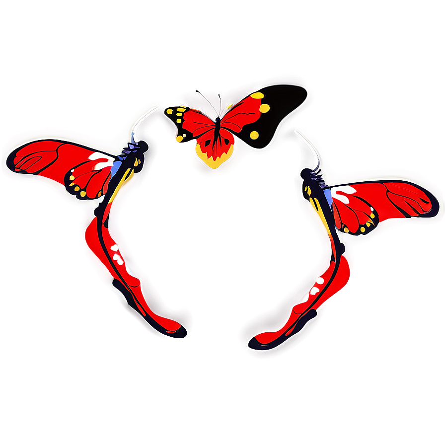 Red Butterfly With Antennae Png 56 PNG Image