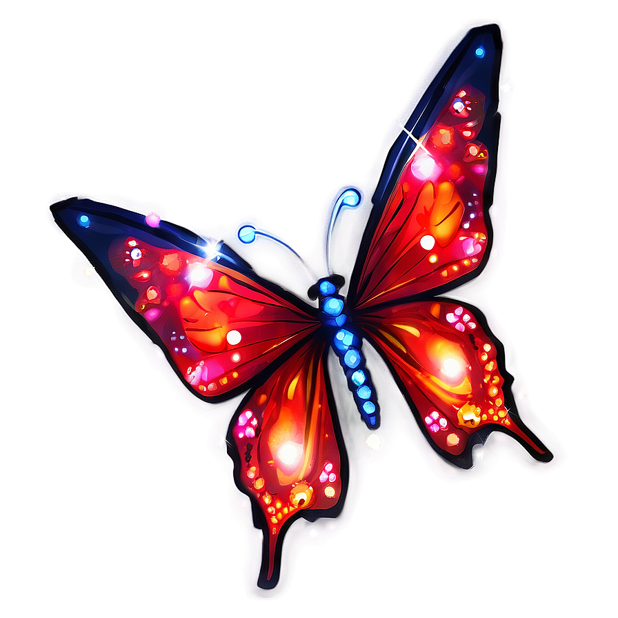 Red Butterfly With Sparkles Png 06122024 PNG Image