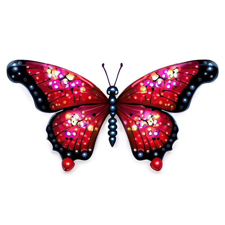 Red Butterfly With Sparkles Png 06122024 PNG Image