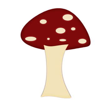 Red Capped Mushroom Graphic PNG Image