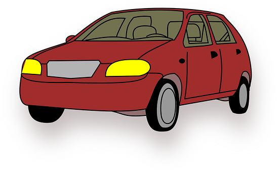 Red Car Cartoon Illustration PNG Image