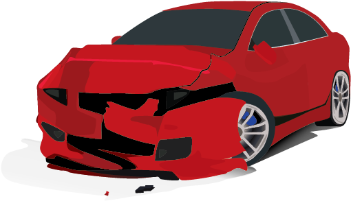 Red Car Crash Damage Illustration.png PNG Image