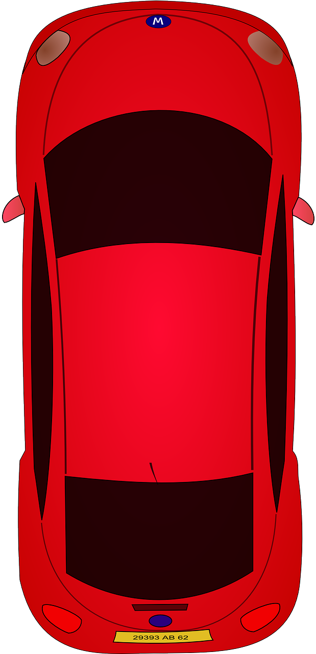 Red Car Top View Graphic PNG Image