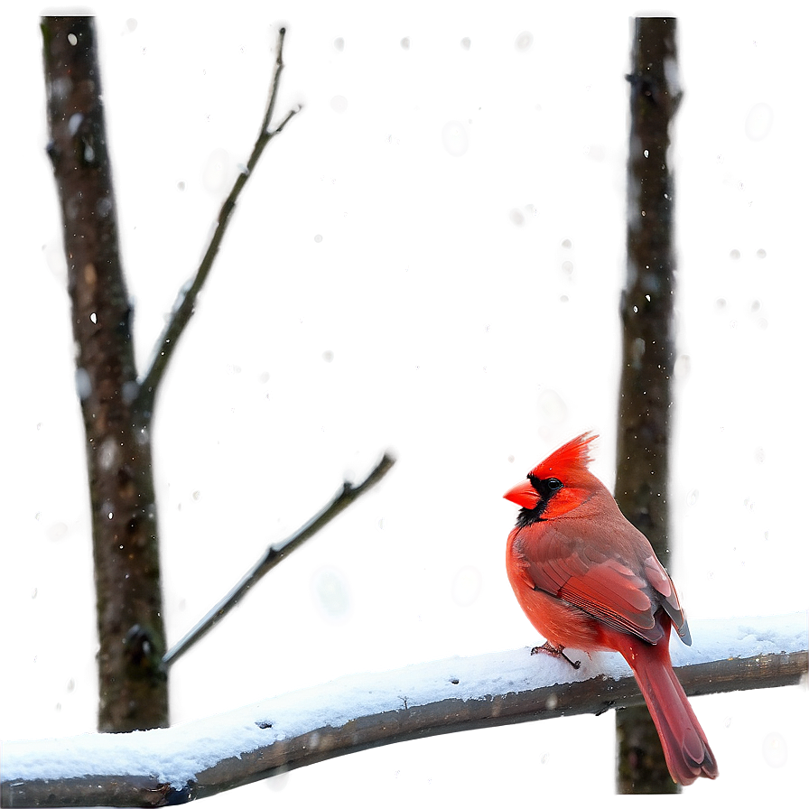 Red Cardinal In Snow Png Ebs60 PNG Image