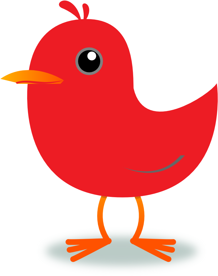 Red Cartoon Bird PNG Image