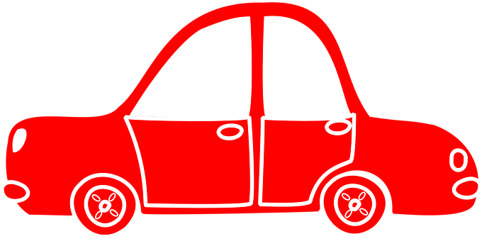 Red Cartoon Car Graphic PNG Image