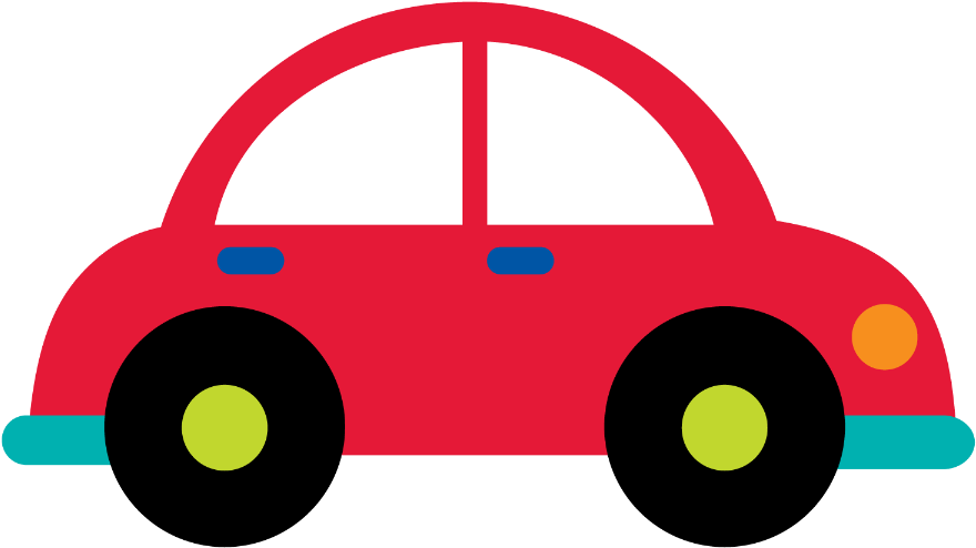 Red Cartoon Car Illustration PNG Image