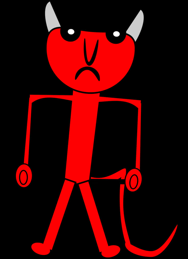 Red Cartoon Devil Standing PNG Image