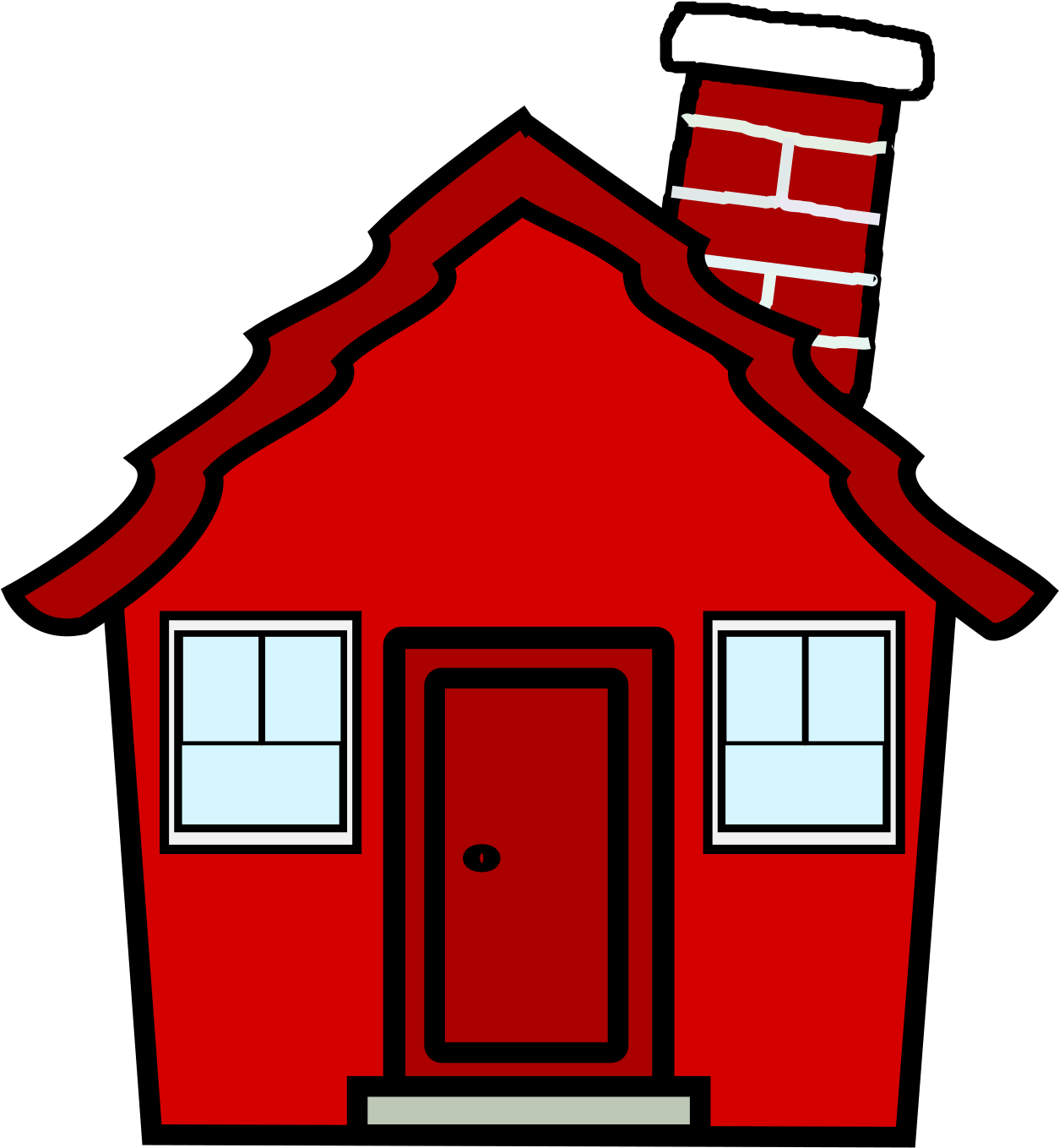 Red Cartoon House Clipart PNG Image