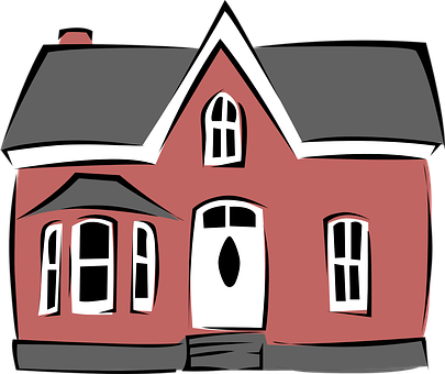 Red Cartoon House Illustration PNG Image