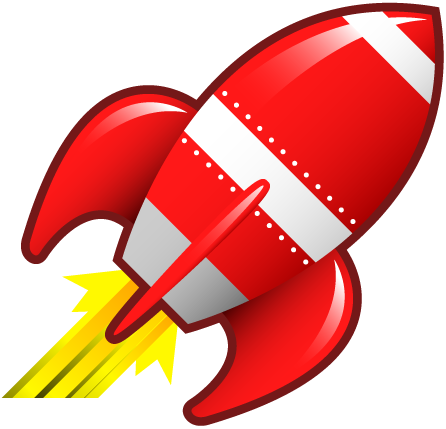 Red Cartoon Rocket Icon PNG Image