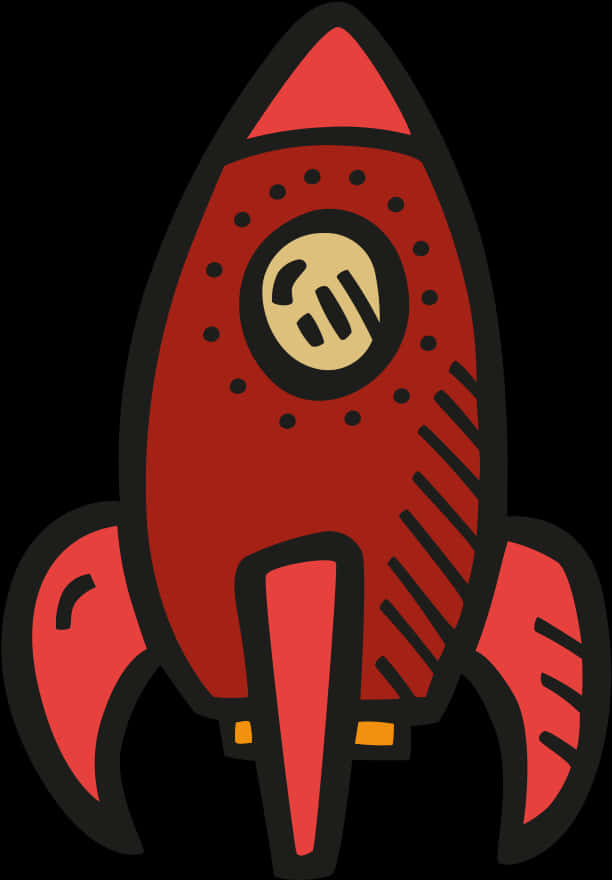 Red Cartoon Rocket Vector PNG Image