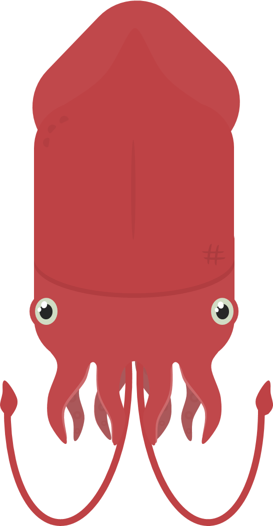 Red Cartoon Squid Illustration PNG Image