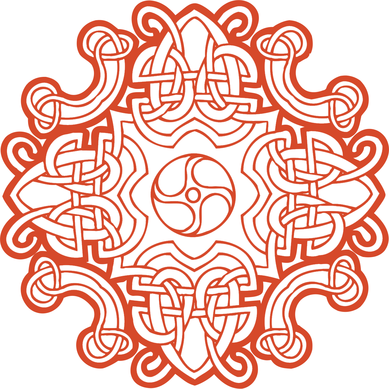 Red Celtic Knot Ornament Vector PNG Image