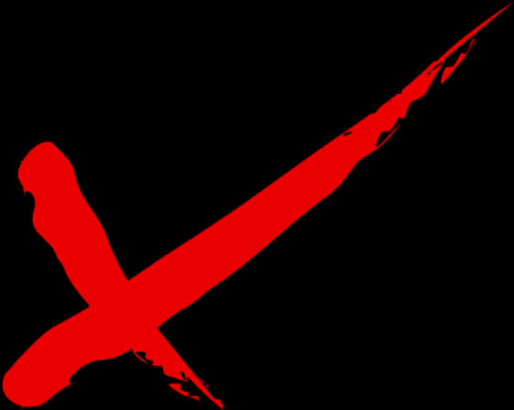 Red Checkmark Black Background PNG Image