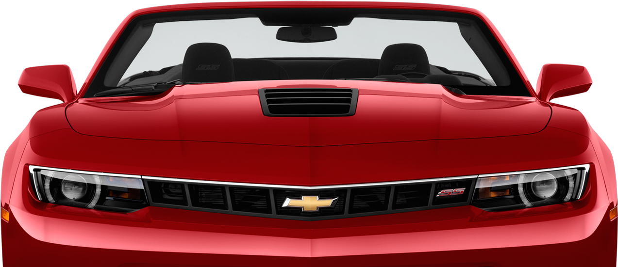 Red Chevrolet Camaro S S Front View PNG Image