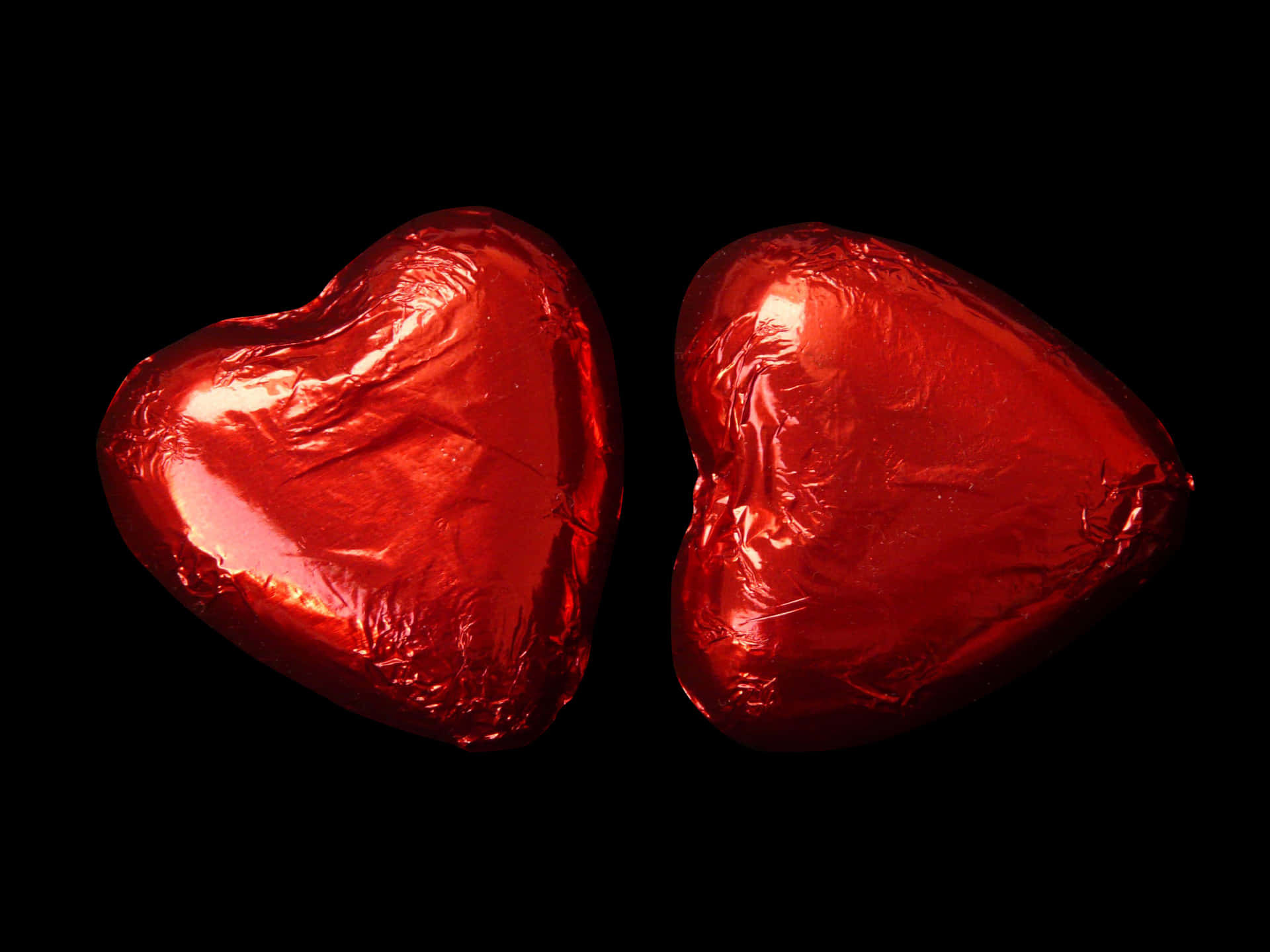 Red Chocolate Hearts Black Background PNG Image