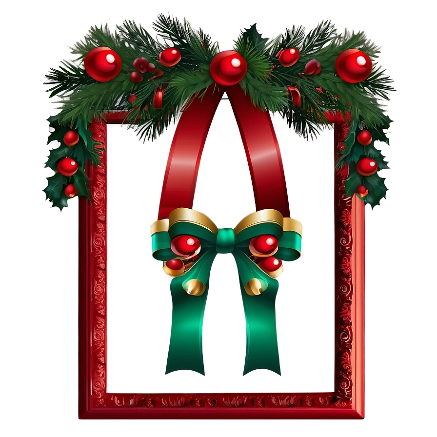 Red Christmas Frame Png Dxk39 PNG Image