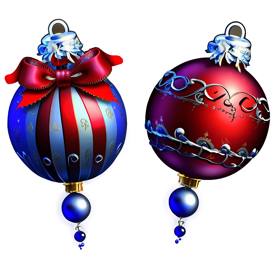 Red Christmas Ornaments Png Wtu PNG Image