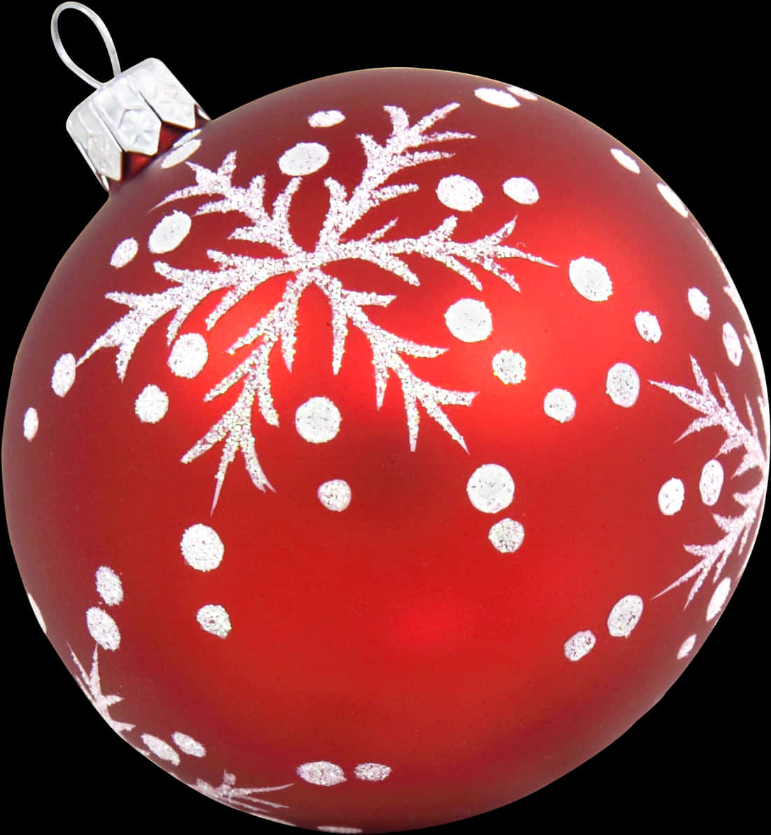 Red Christmas Ornamentwith Snowflake Design PNG Image