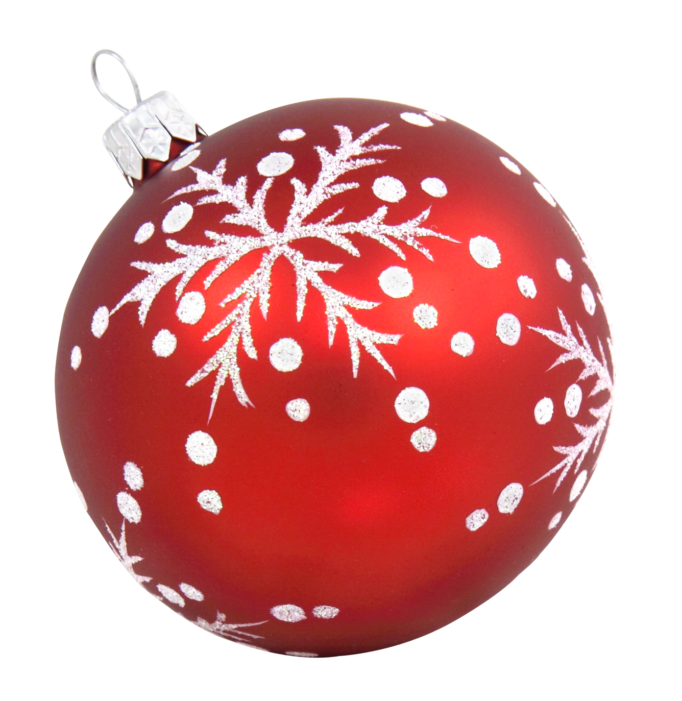 Red Christmas Ornamentwith Snowflakes PNG Image