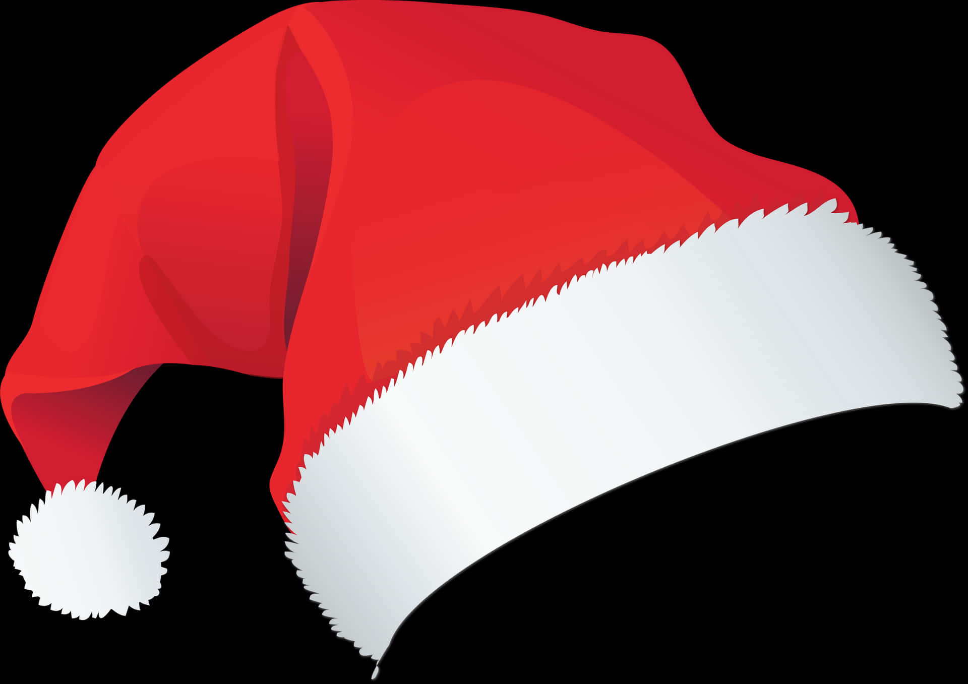 Red Christmas Santa Hat Illustration PNG Image