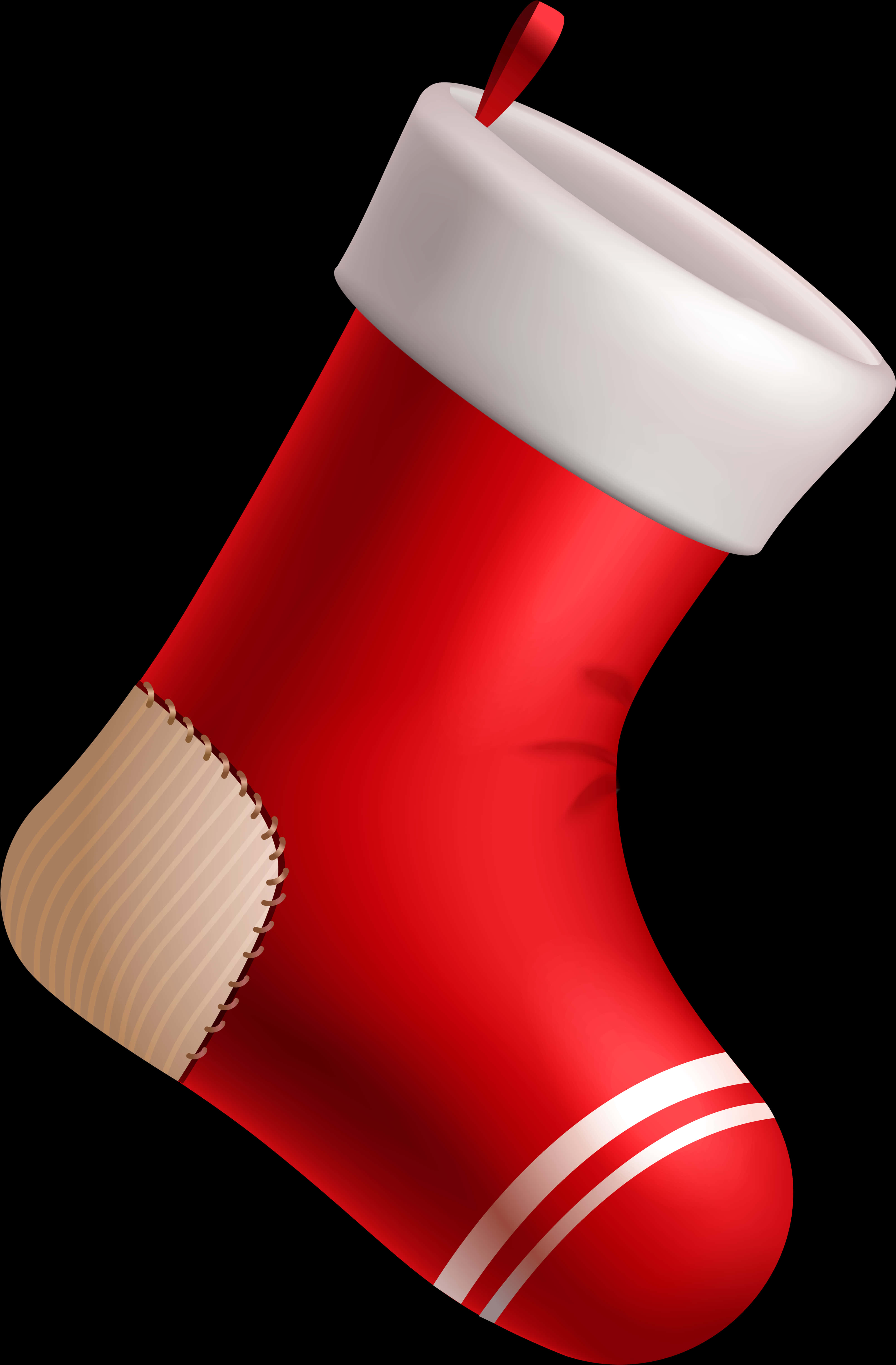 Red Christmas Stocking Isolated PNG Image