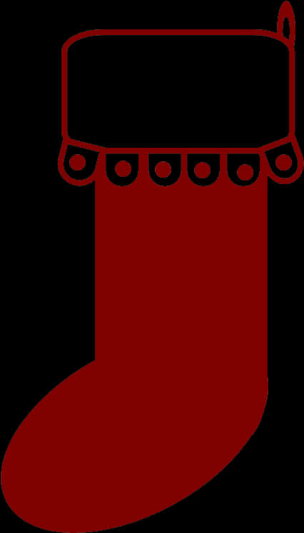 Red Christmas Stocking Vector PNG Image