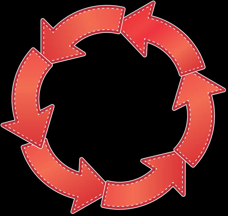 Red Circular Arrow Loop PNG Image