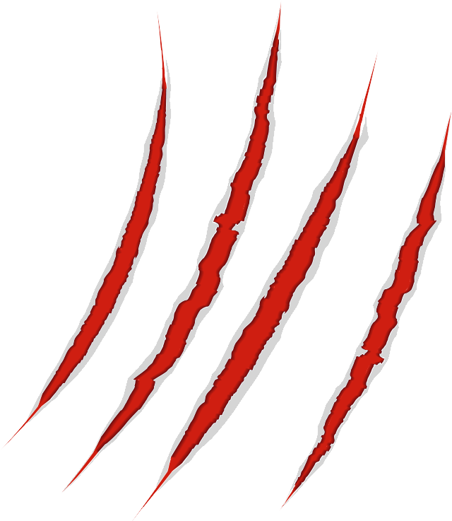 Red Claw Marks Graphic PNG Image