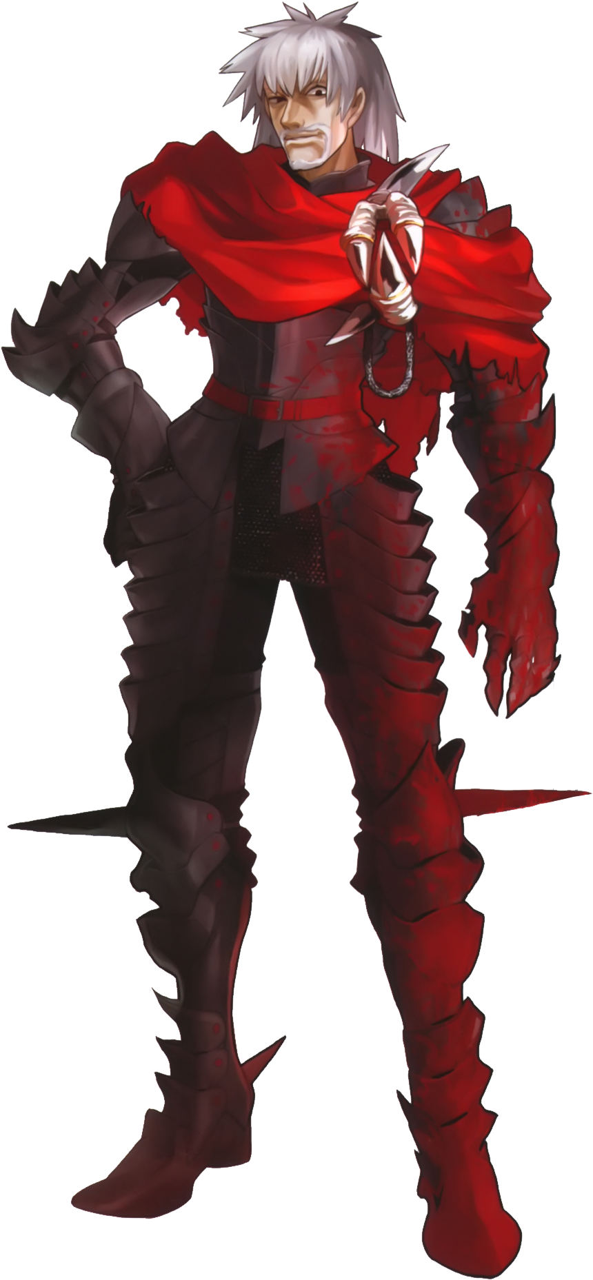 Red Cloaked Anime Warrior PNG Image