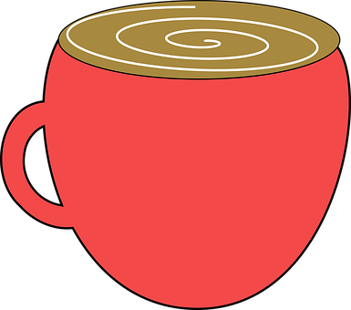 Red Coffee Mug Clipart PNG Image