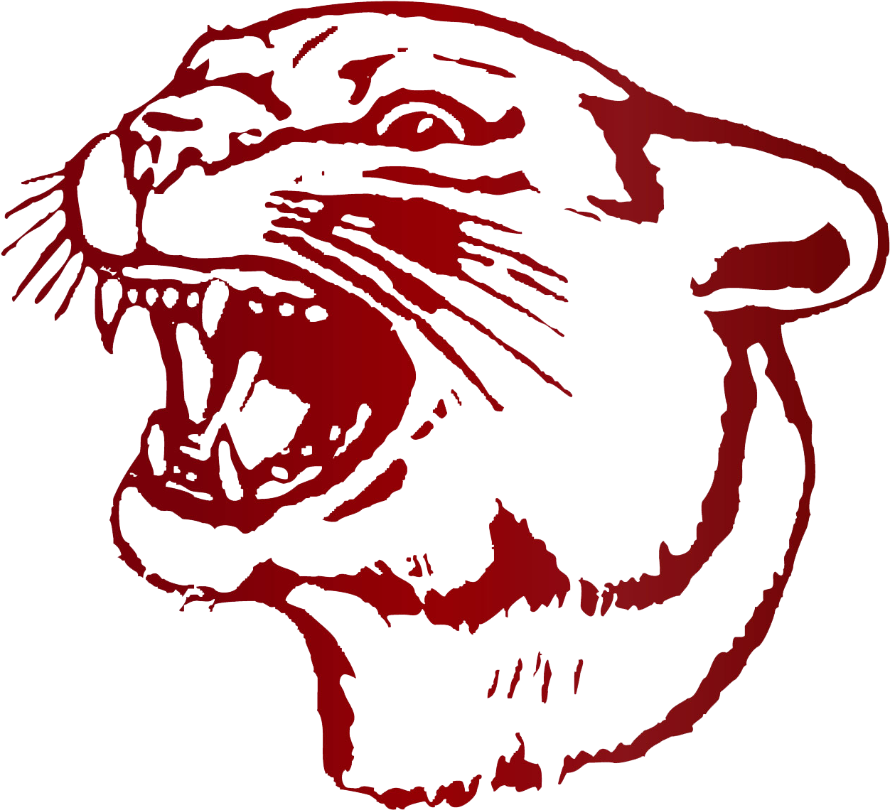 Red Cougar Graphic Art PNG Image