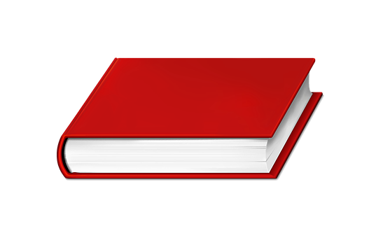 Red Cover Bookon Black Background PNG Image