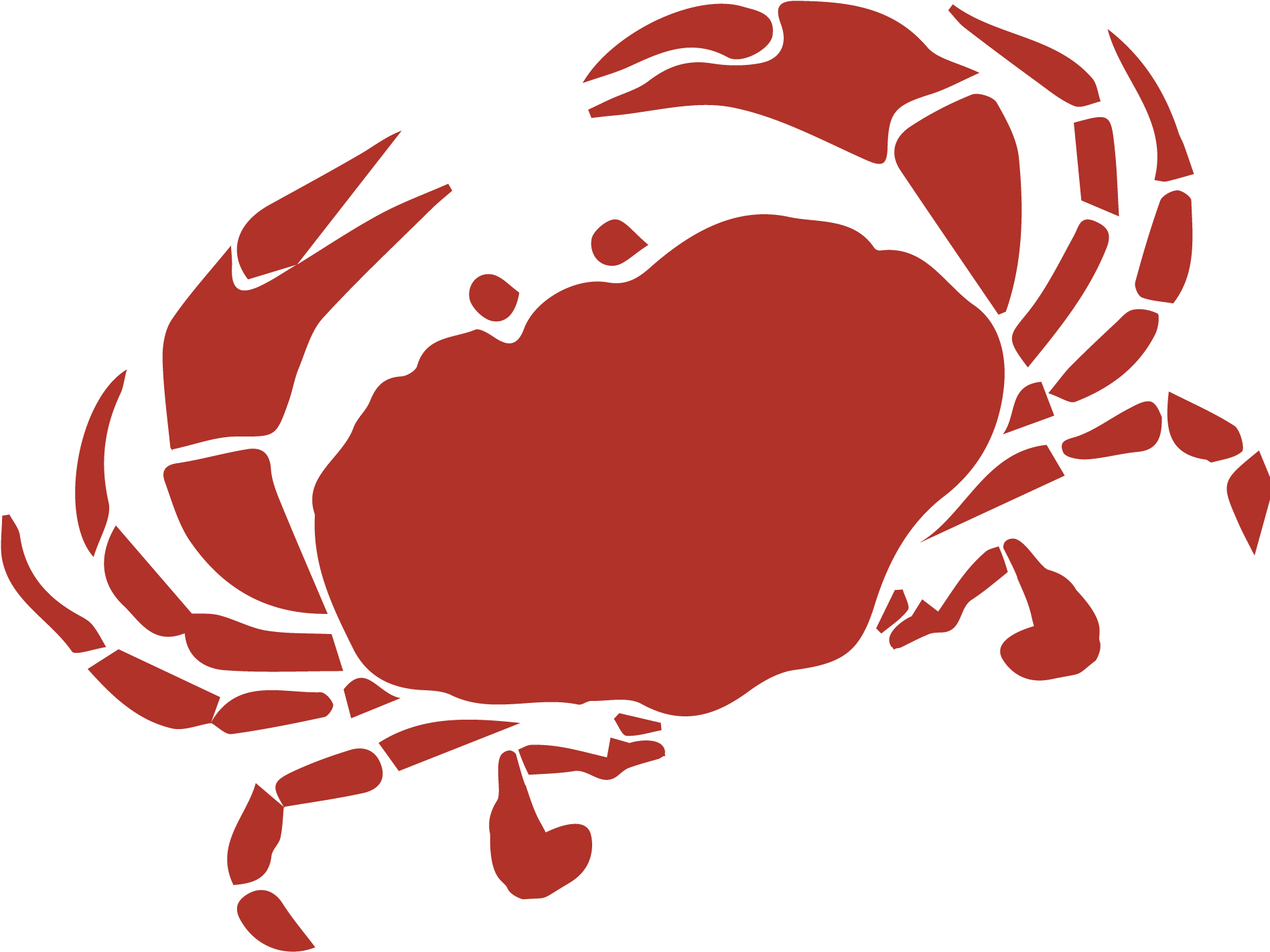 Red Crayfish Silhouette PNG Image