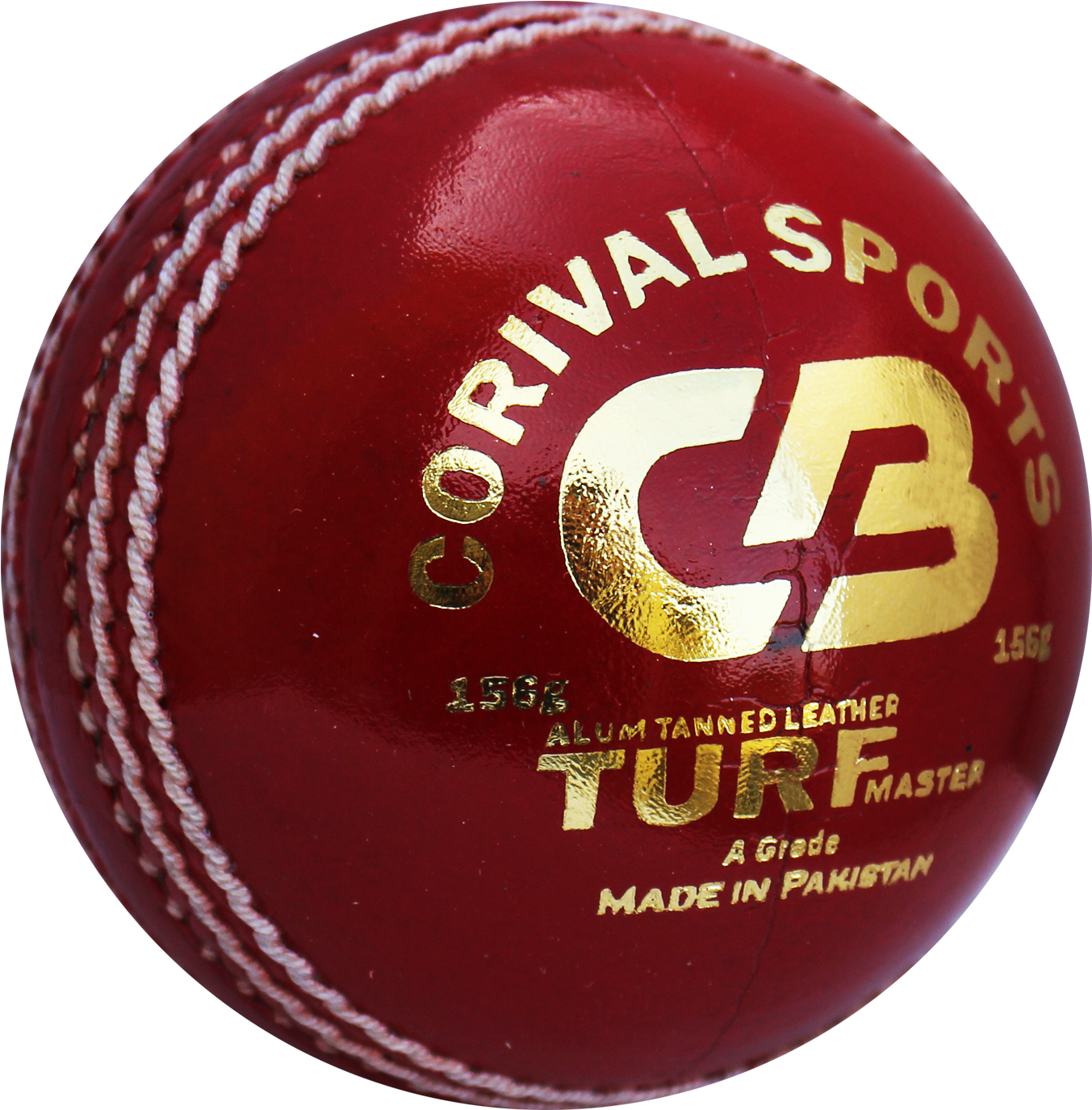 Red Cricket Ball Closeup PNG Image