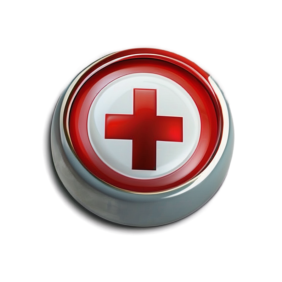 Red Cross Button Png Wvd53 PNG Image