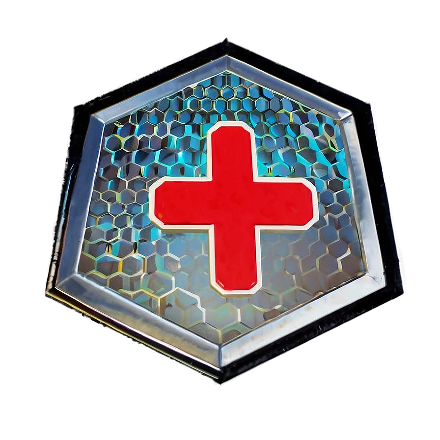 Red Cross In Hexagon Png Uam PNG Image