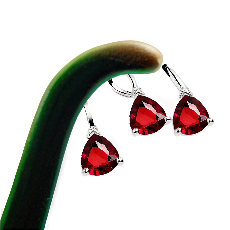 Red Crystal Earrings Png 40 PNG Image