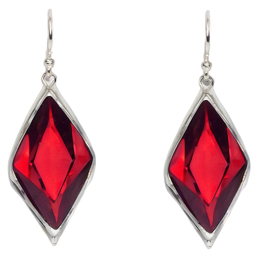 Red Crystal Earrings Png Jle50 PNG Image