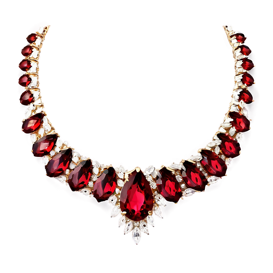 Red Crystal Necklace Png Wsh71 PNG Image