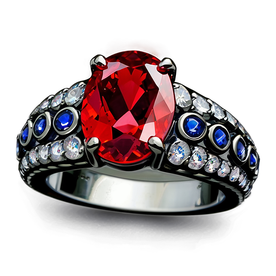 Red Crystal Ring Png Tjk PNG Image