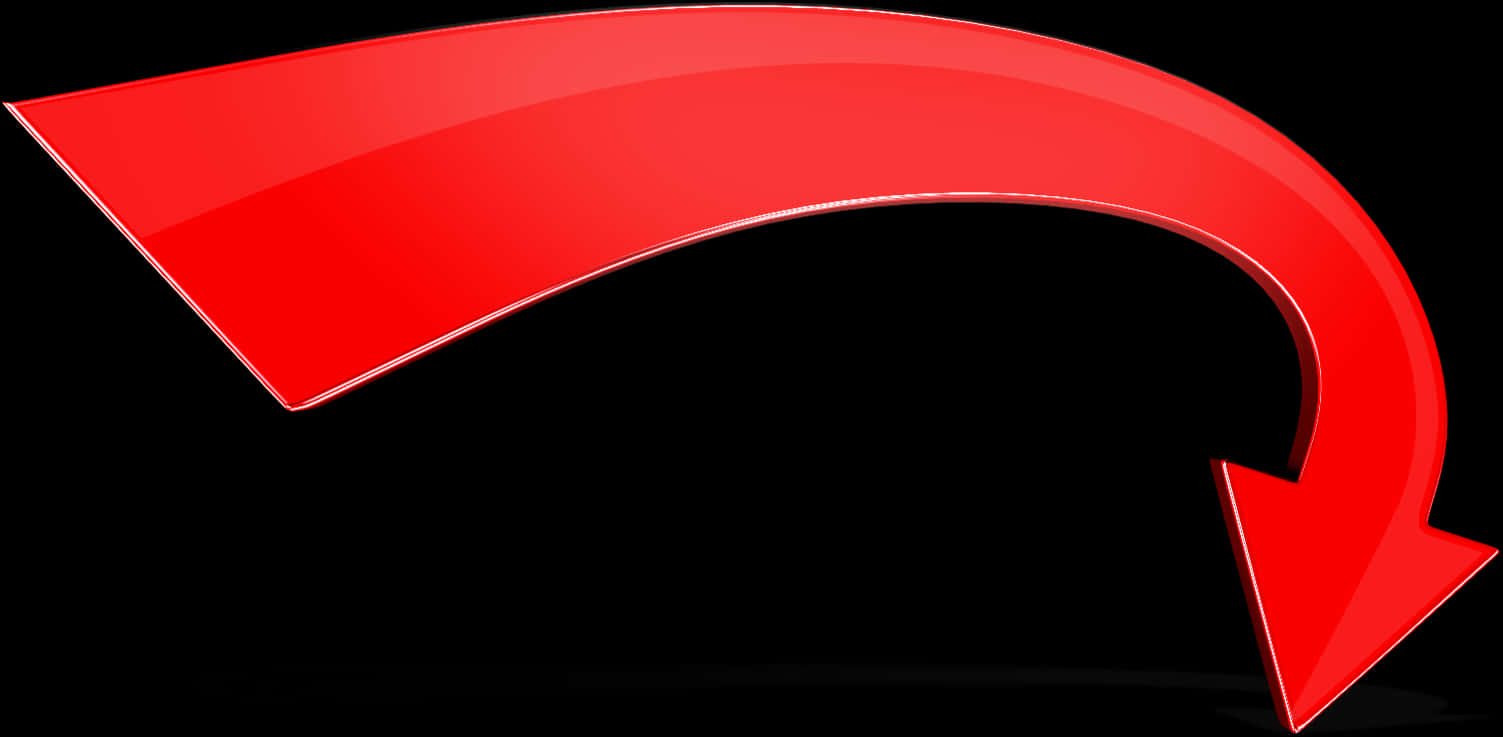 Red Curved Arrow PNG Image