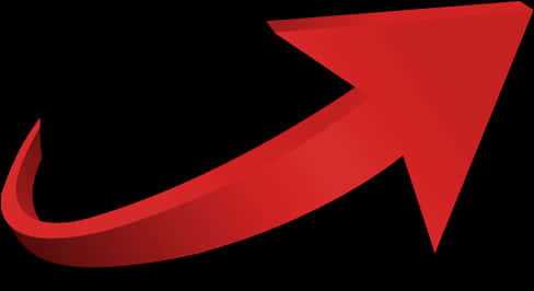 Red Curved Arrow Graphic PNG Image