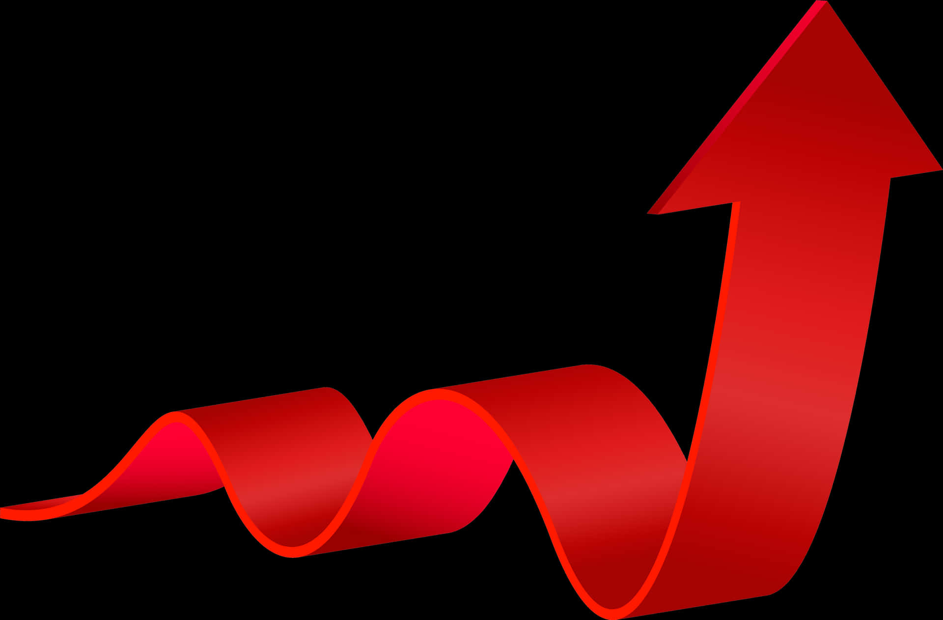 Red Curved Arrow Upward PNG Image