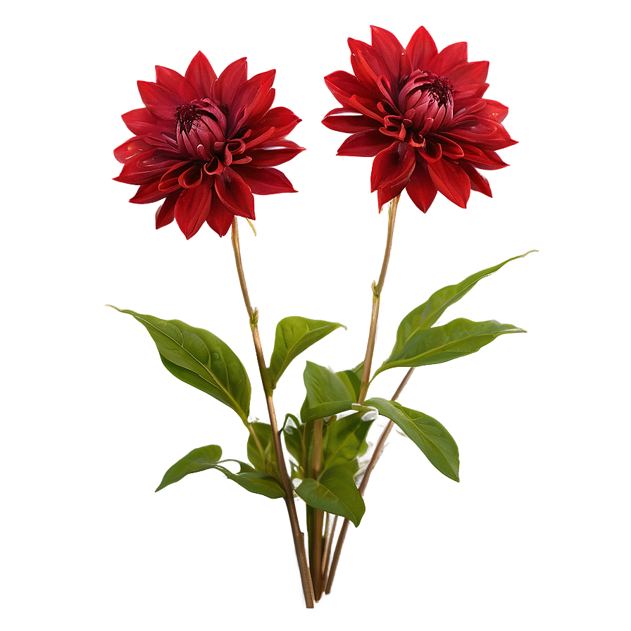 Red Dahlia Flowers Png 06122024 PNG Image