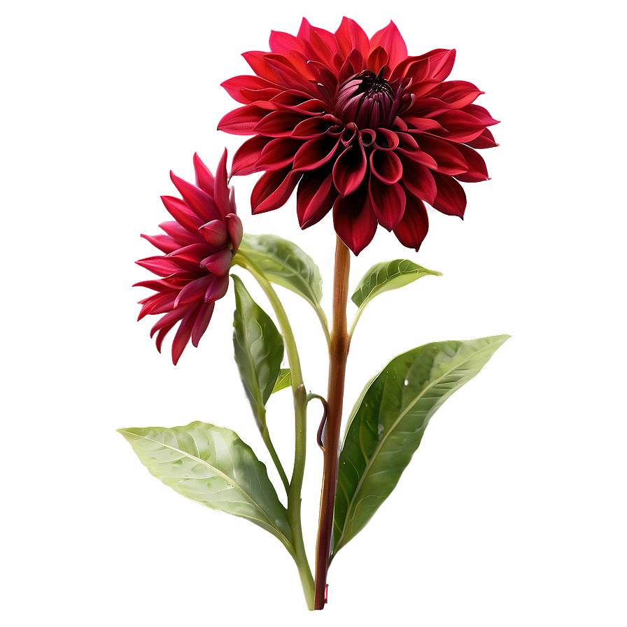 Red Dahlia Flowers Png Nsl16 PNG Image