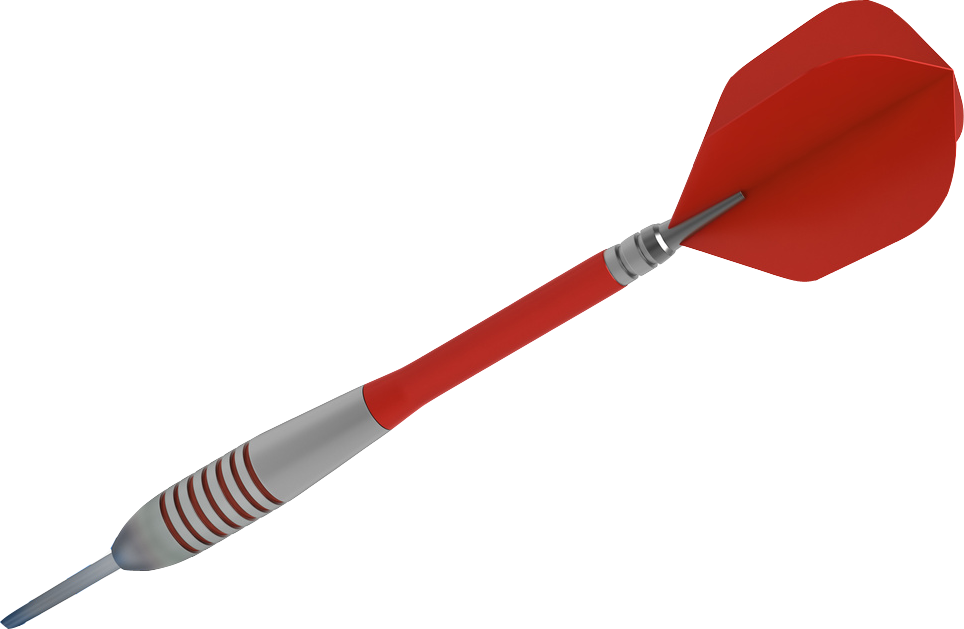 Red Dart Isolatedon Blue Background PNG Image