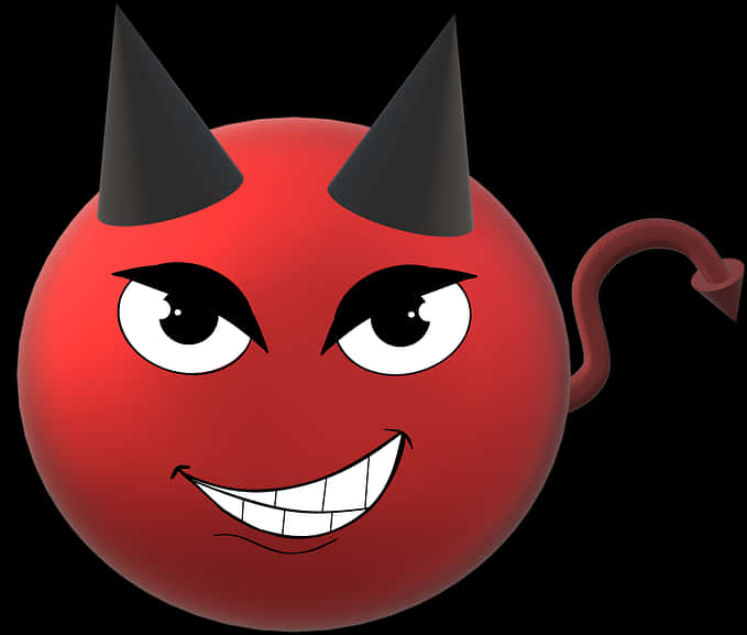 Red Devil Emoji Illustration PNG Image